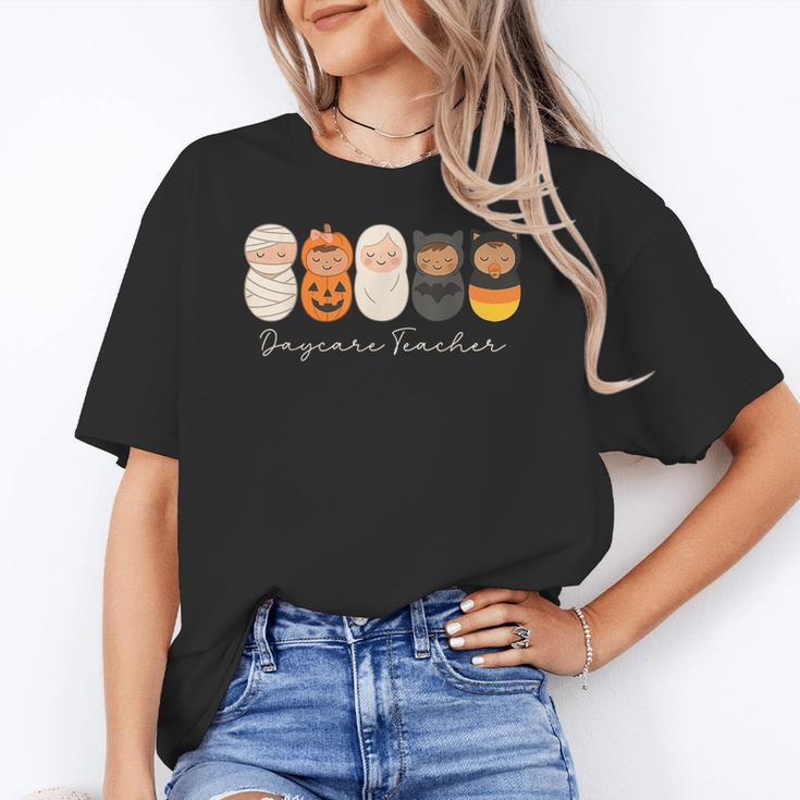 Daycare Teacher Halloween Infant Squad Spooky Childcare Fall Women's T-Shirt