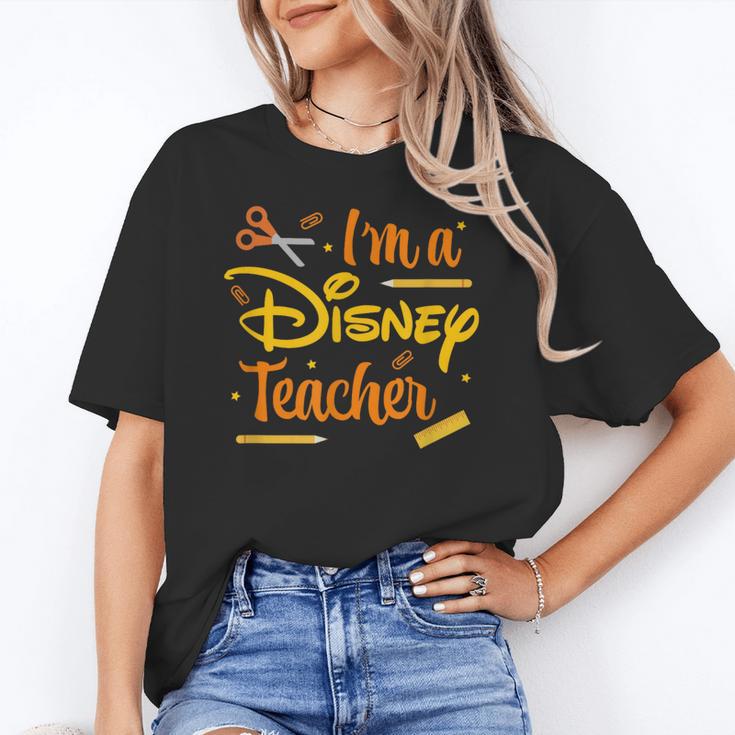 Disney Back To School I'm A Disney Teacher Crafty Logo Women's T-Shirt