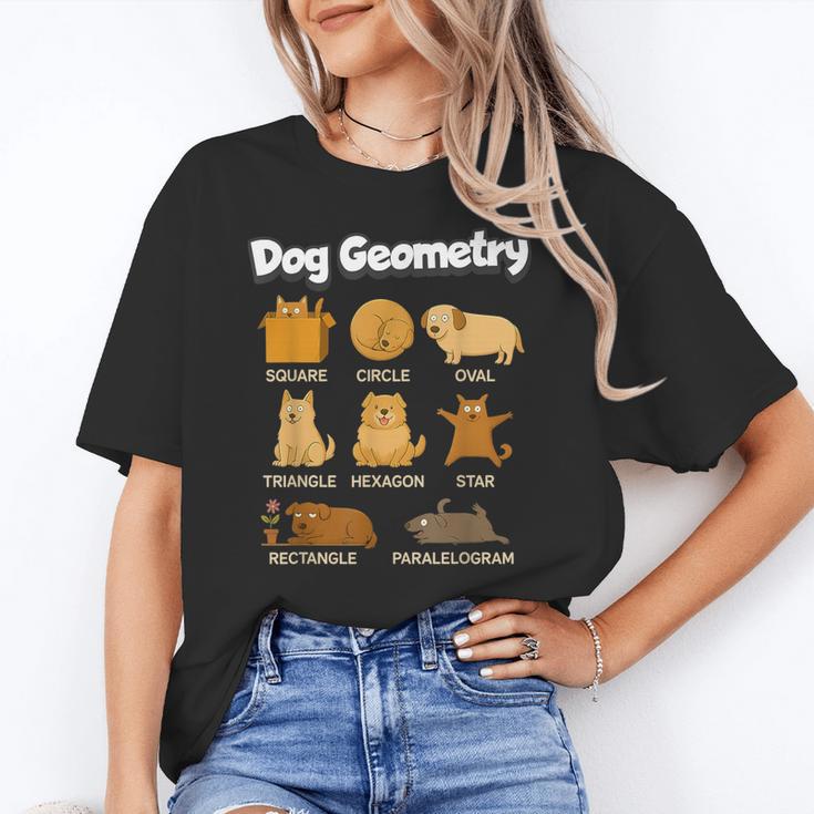 Dog Geometry Math Teacher Back To School STEM Humor Women's T-Shirt