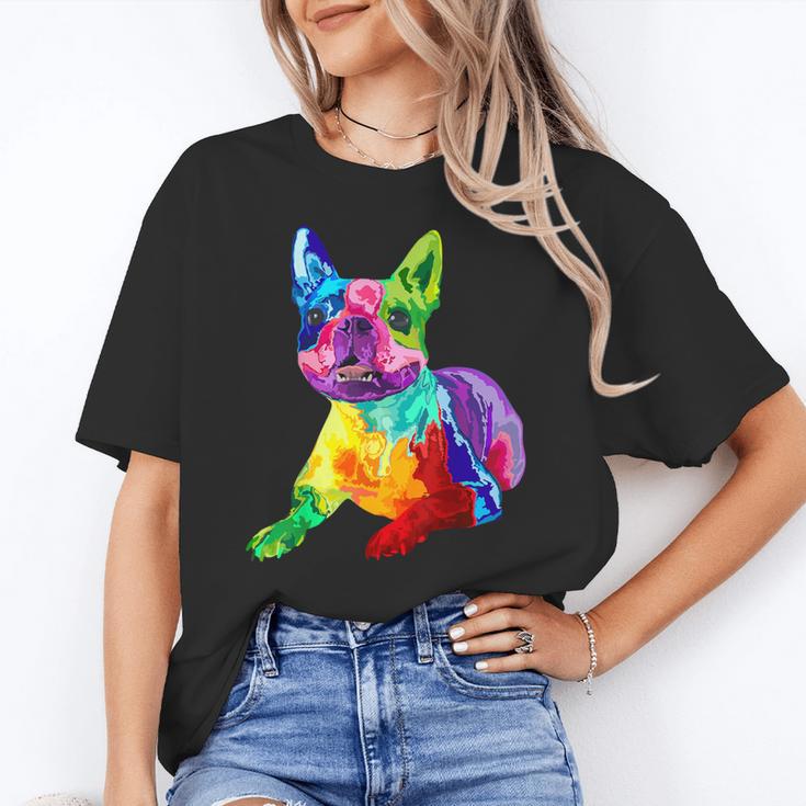Dog Lover Boston Terrier Dog Colorful Boston Terrier Men Women Kids Women's T-Shirt