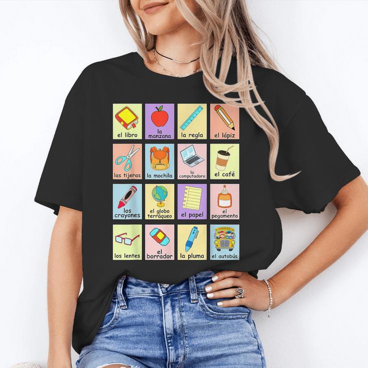 Dual Language Crew Bilingual Spanish Teacher Back To School For Men Women Women's T-Shirt