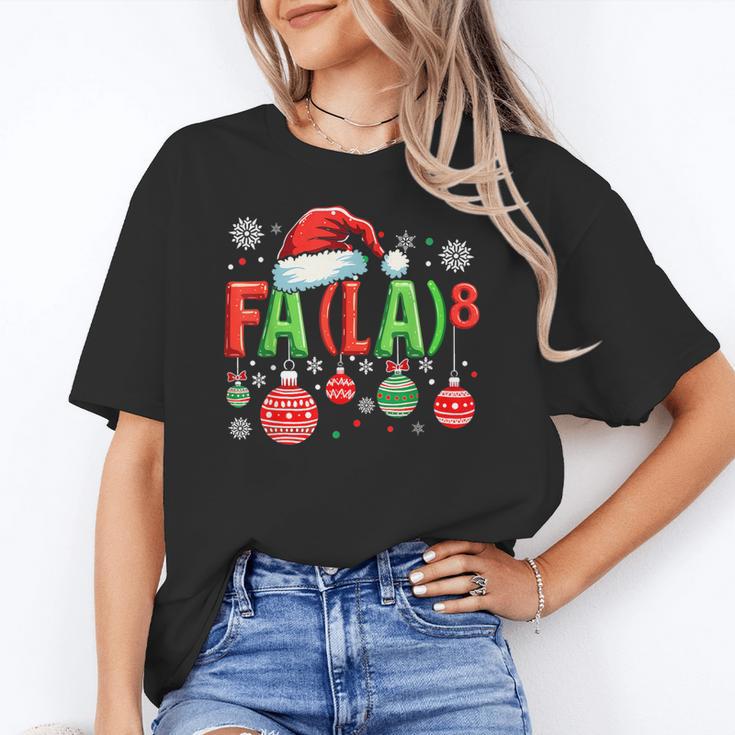 FA LA 8 Christmas Santa FA La Math Teacher Student Women's T-Shirt