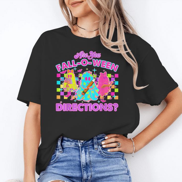 Are You Fall-O-Ween Directions Teacher Ghost Halloween Women's T-Shirt