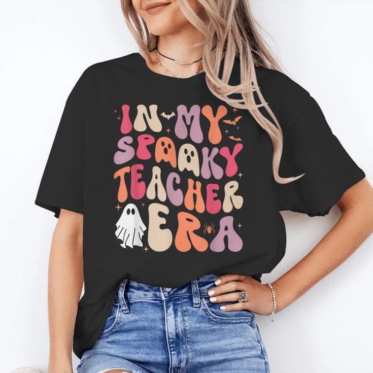 Groovy In My Spooky Teacher Era Halloween Party Boo Women's T-Shirt