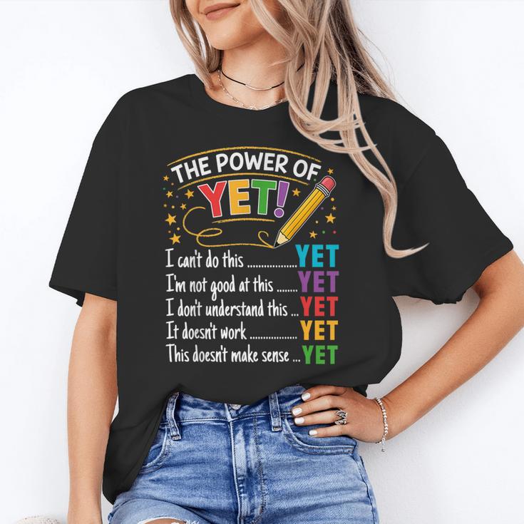 Growth Mindset Teacher Power Of Yet Inspirational Women's T-Shirt