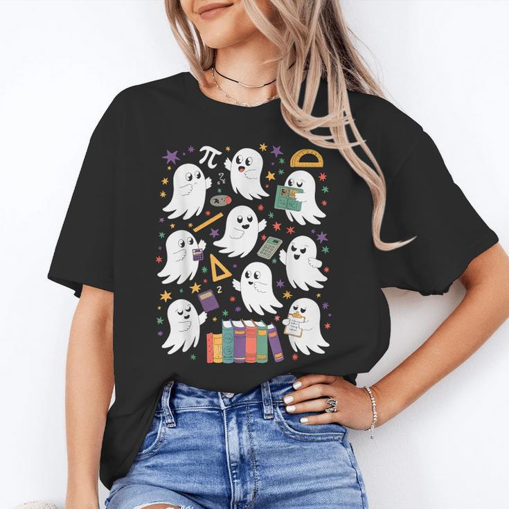 Halloween Math Teacher Ghost Math Teacher Spooky Halloween Women's T-Shirt, trending gift Halloween Math Teacher Ghost Math Teacher Spooky Halloween Women's T-Shirt, trending gift