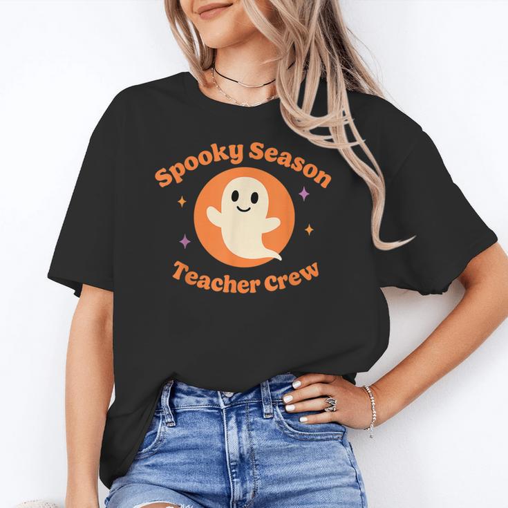 Halloween Teacher Crew Spooky Season Retro Ghost Women's T-Shirt