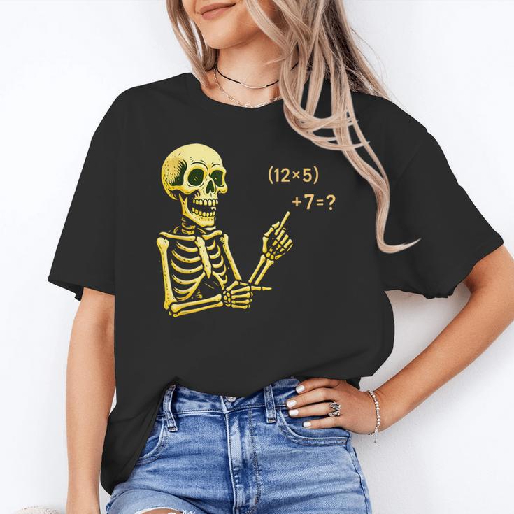 Halloween Teacher Six Seven 6 7 Skeleton Spooky Costume Women's T-Shirt