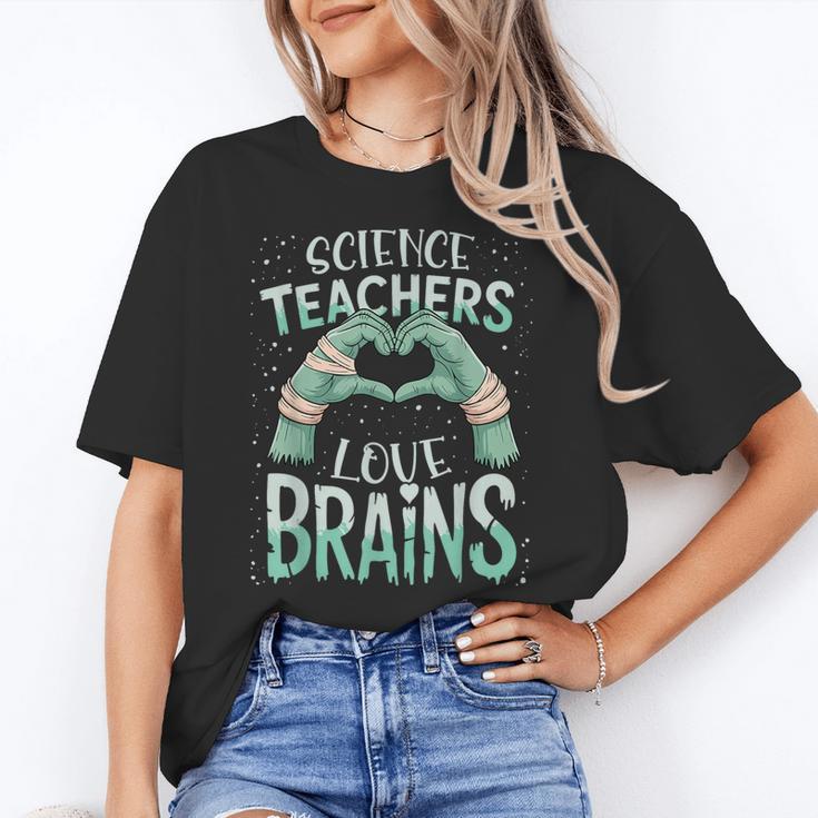 Halloween Teacher Tshirts Science Teachers Love Brains Women's T-Shirt