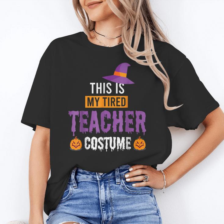 Halloween Teachers This Is My Tired Teacher Costume Women's T-Shirt