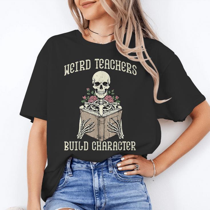 Halloween Weird Teachers Build Character Costume Men Women Women's T-Shirt