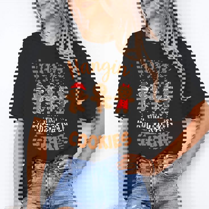 Hangin My Kindergarten Cookie Gingerbread Christmas Teacher For Men Women Kids Women&#x27;s T-Shirt