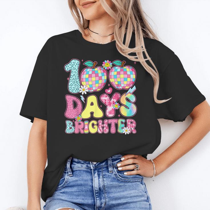 Happy 100th Day Of School 100 Days Brighter Teachers Kids Women's T-Shirt