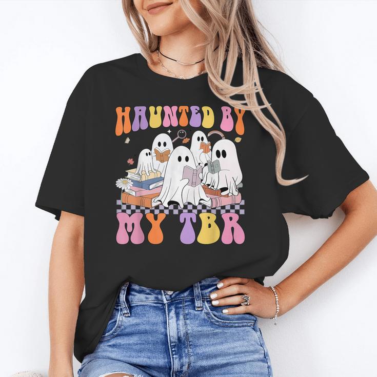 Haunted By My TBR Cute Ghosts Book Reading Teacher Halloween Women's T-Shirt