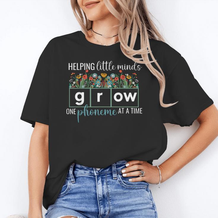 Helping Little Minds Grow One Phoneme At A Time Teacher Women's T-Shirt