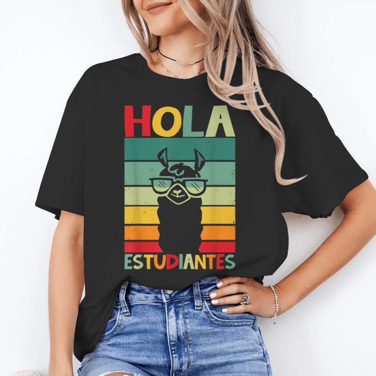 Hola Estudiantes Spanish Teacher Back To School 2025 Women's T-Shirt