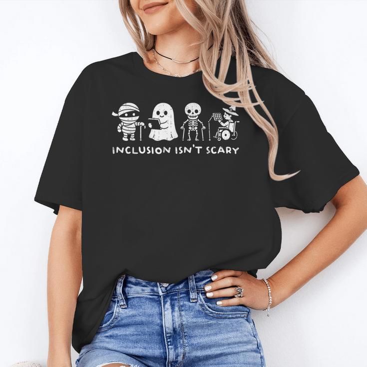 Inclusion Isn't Scary SLP Halloween Ghost Mummy Sped Teacher Women's T-Shirt