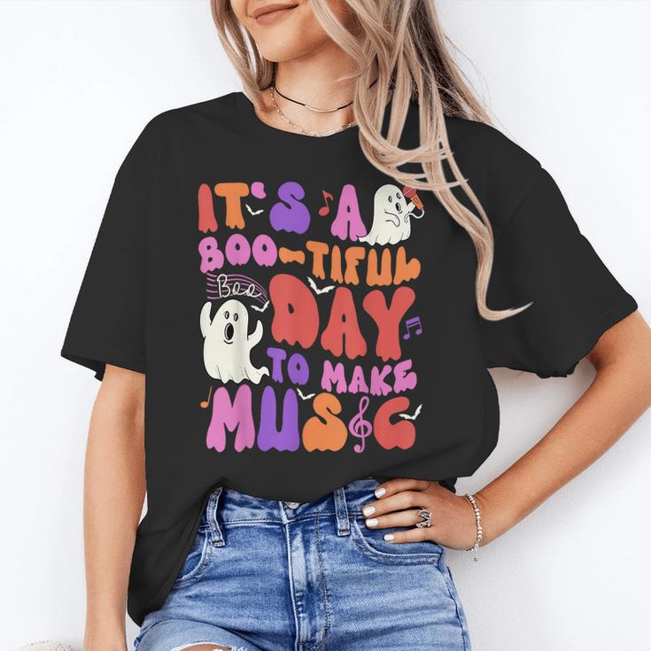 It's a Bootiful Day To Make Music Halloween Music Teacher Women's T-Shirt
