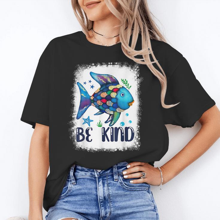 Be Kind Rainbow Fish Teacher Life Back To School Teaching Men Women Women's T-Shirt
