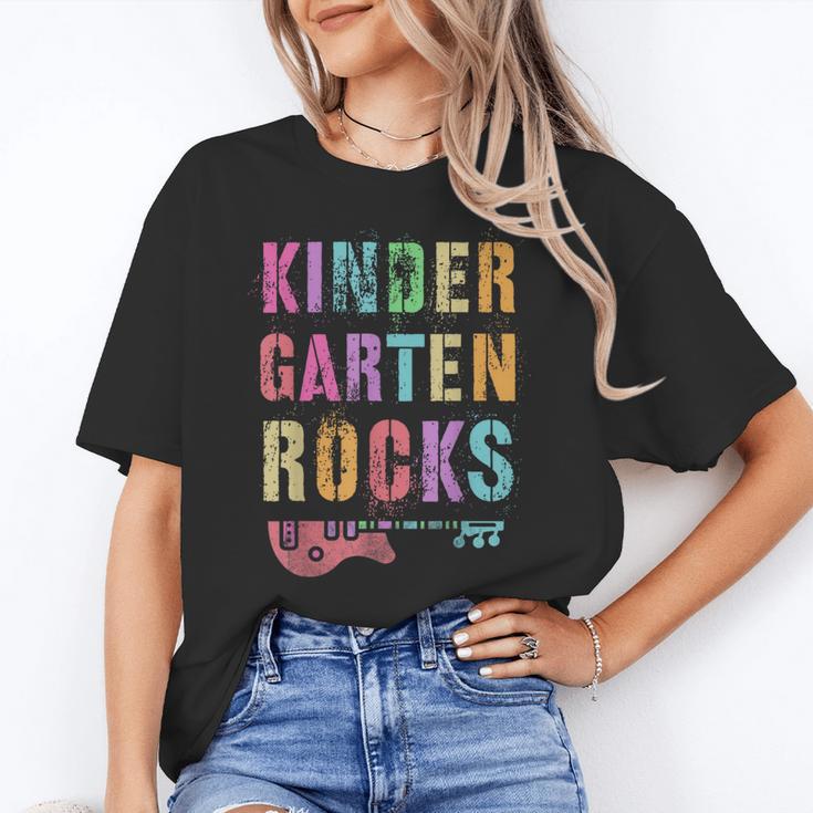 KINDERGARTEN ROCKS Teacher Crew Rock Star Kinder Team Women's T-Shirt