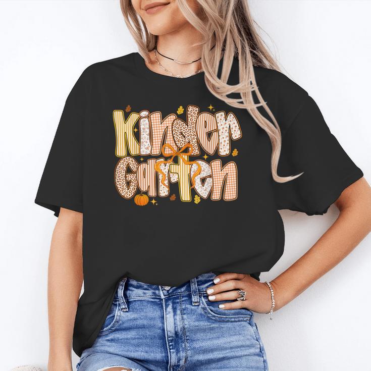 Kindergarten Teacher Fall Pumpkin Autumn Cute Women's T-Shirt