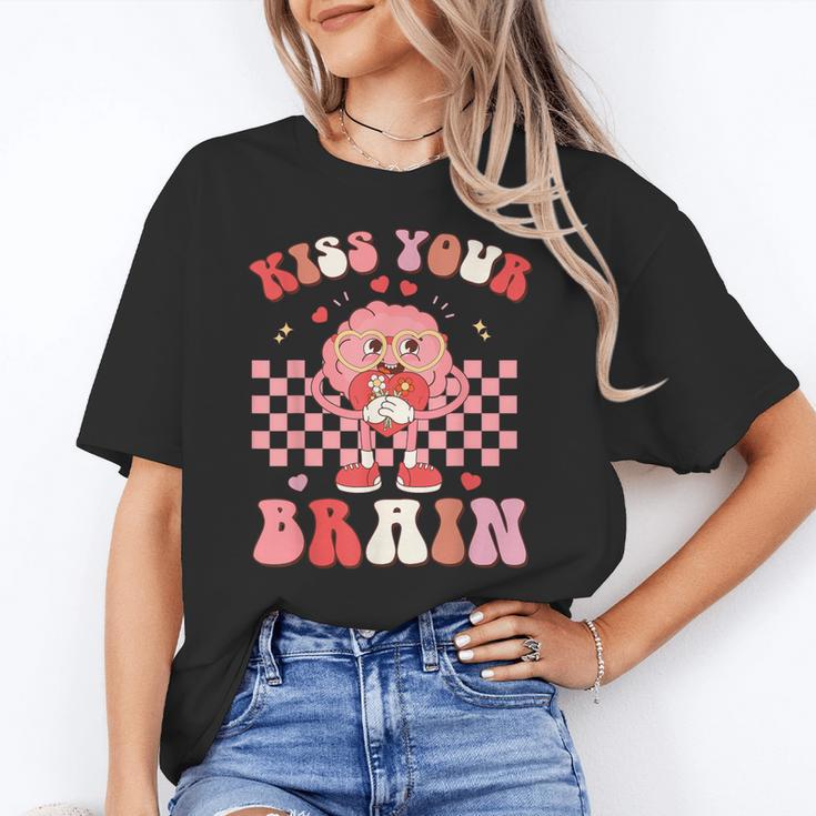Kiss Your Brain Valentines Test Day Teacher Squad Kids Women's T-Shirt
