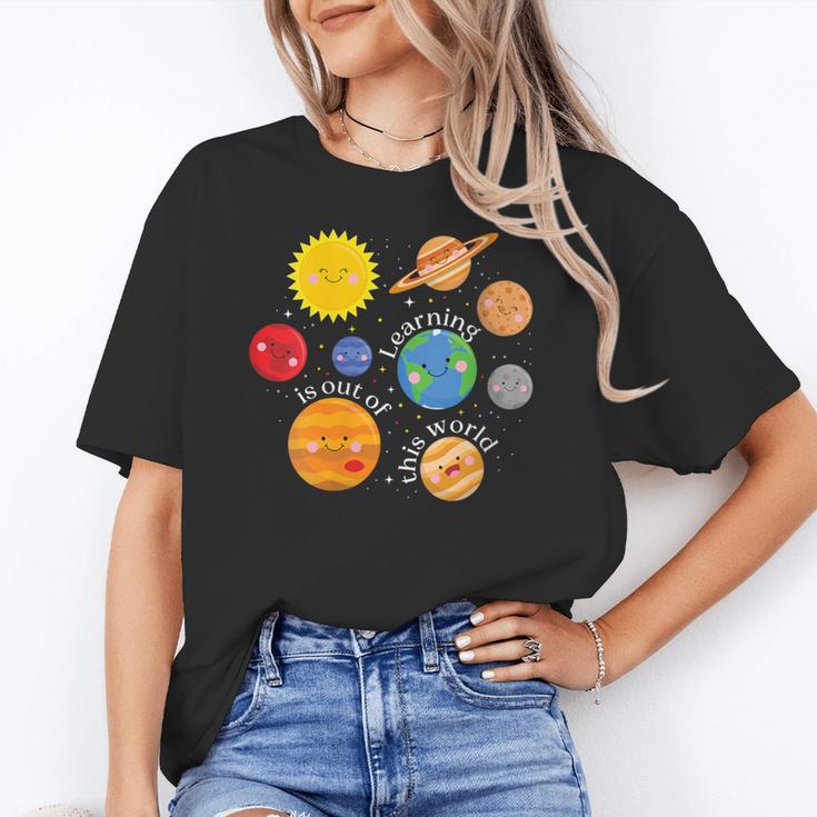 Learning Is Out Of This World Science Teacher Planets Women's T-Shirt