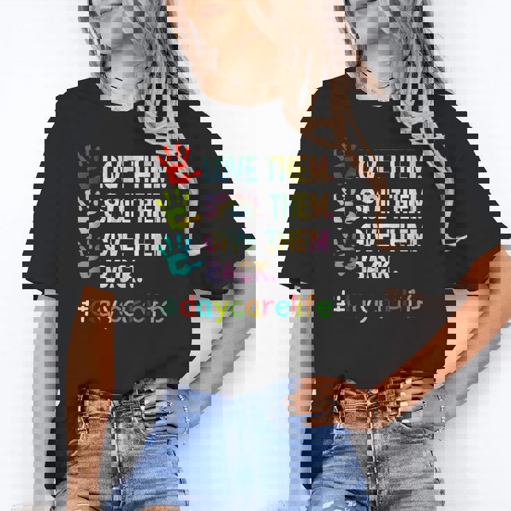 Love Daycare Provider Childcare Teacher Tie Dye Women&#x27;s T-Shirt