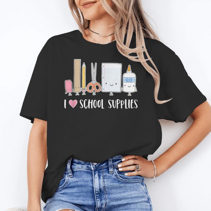 I Love School Supplies Teacher Shirt Women's T-Shirt