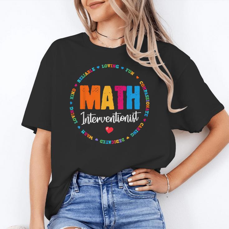 Math Interventionist Teacher Coach Squad Mathematics STEM Women's T-Shirt