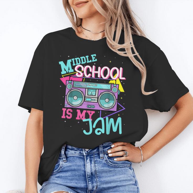 Middle School Is My Jam Cute Teacher Shirt 80's 90's Styl Women's T-Shirt