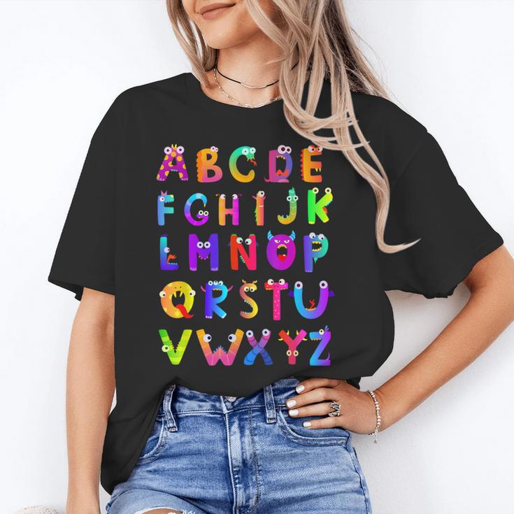 Monster ABC Cute Alphabet Halloween Teacher Costume Kids Women's T-Shirt, trending gift Monster ABC Cute Alphabet Halloween Teacher Costume Kids Women's T-Shirt, trending gift