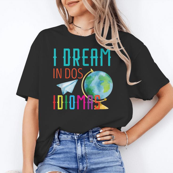 Multilingual Teacher In Dos Idiomas Linguist Language Women's T-Shirt