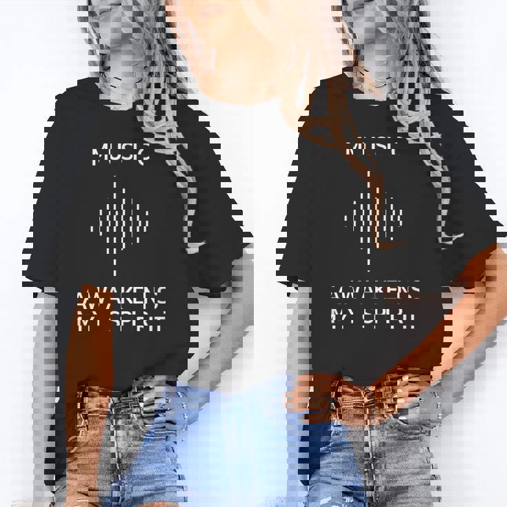 Music Awakens My Spirit Inspiring Musician Teacher Quote Women&#x27;s T-Shirt, trending gift