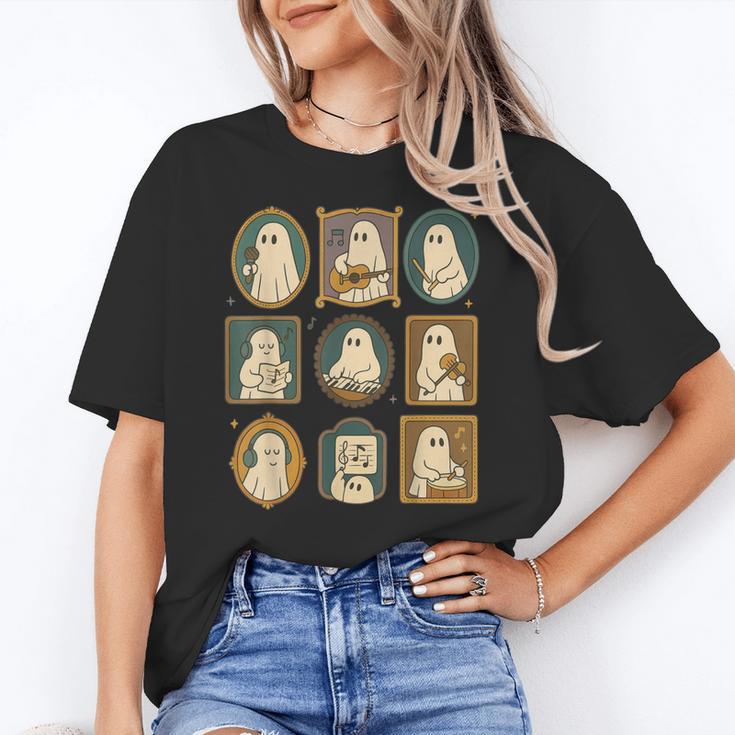 Music Teacher Orchestra Spooky Halloween Ghost Band Women's T-Shirt
