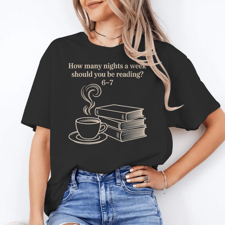 How Many Nights A Week Should You Be Reading 6-7 Teacher Fun Women's T-Shirt