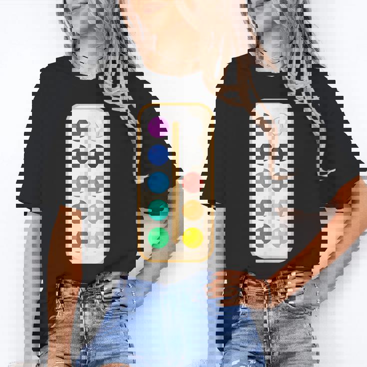 Paint Palette ArtSet Halloween Costume For Teachers Students For Men Women Kids Women&#x27;s T-Shirt