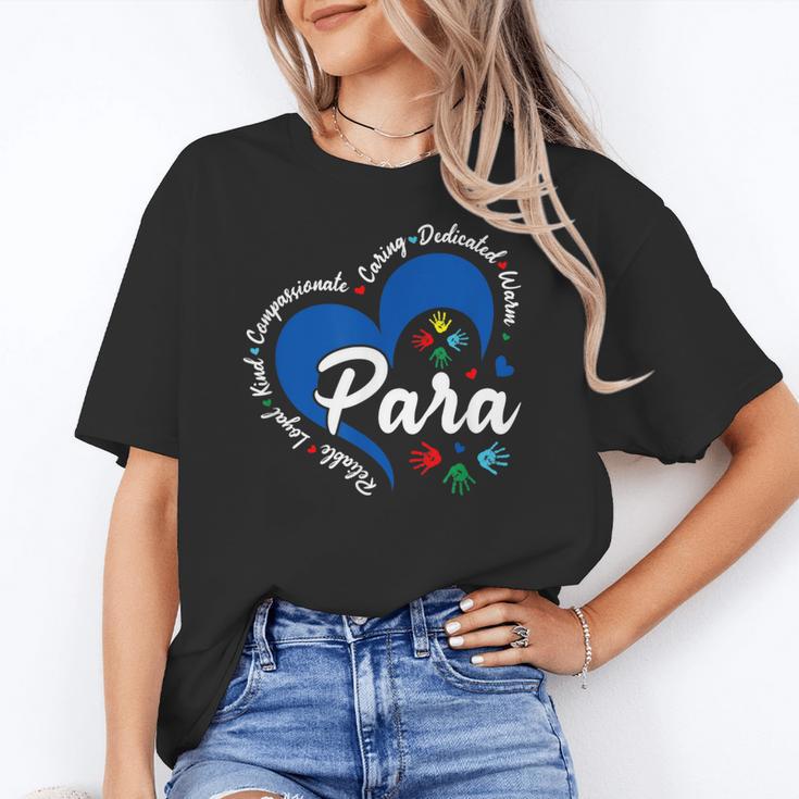 Para Heart Teacher Paraprofessional School Appreciation Women's T-Shirt