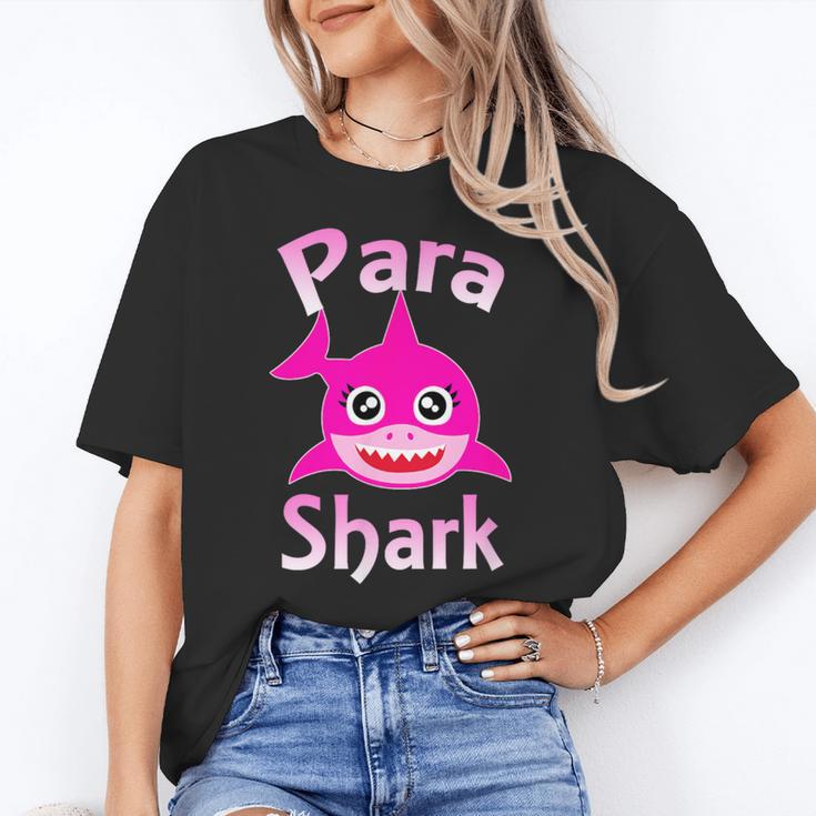 Para Shark Paraprofessional Female Teacher Women's T-Shirt
