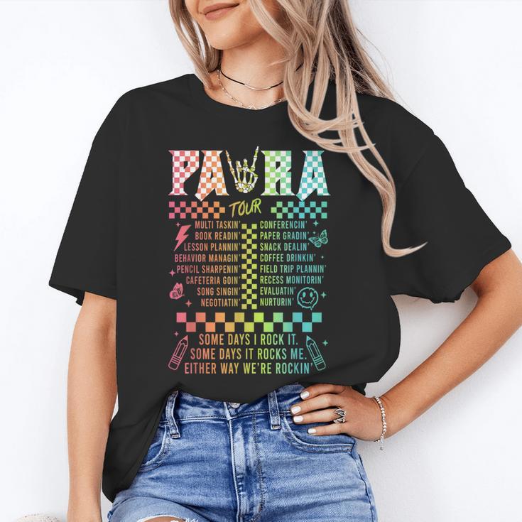 Para Tour Paraprofessional Squad Rock Teacher Back To School Women's T-Shirt