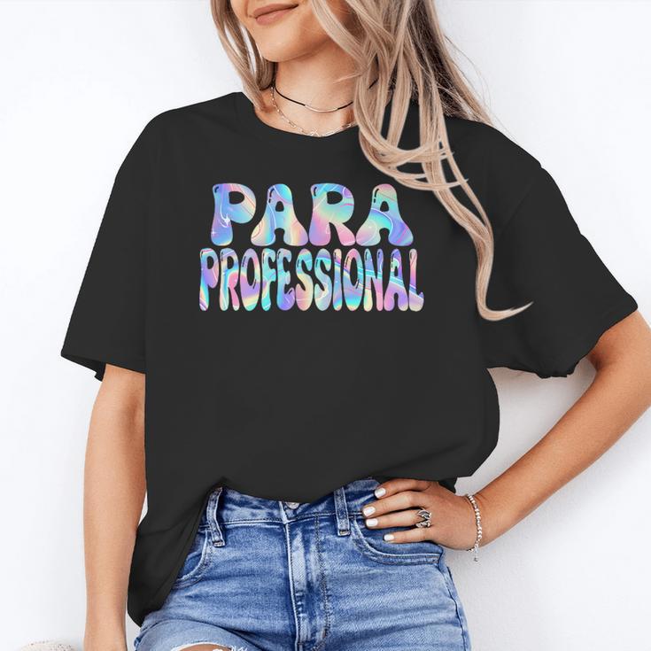 Paraprofessional Groovy Back To School Cute Teachers Women Women's T-Shirt