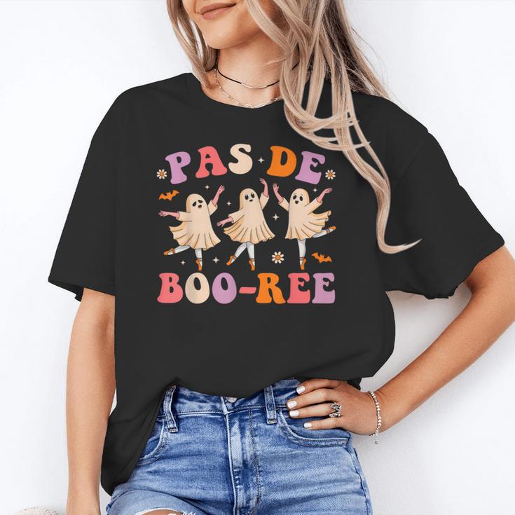 Pas De BOO-Rée Ballet Ghost Dancer Dance Teacher Halloween Women's T-Shirt