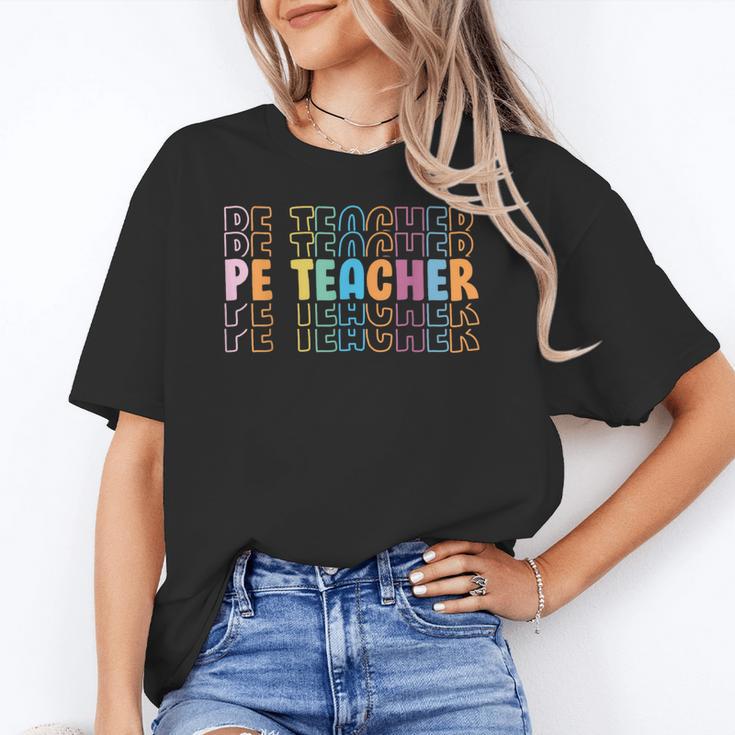 PE Teacher Vintage Retro Groovy Physical Education Teacher Women's T-Shirt
