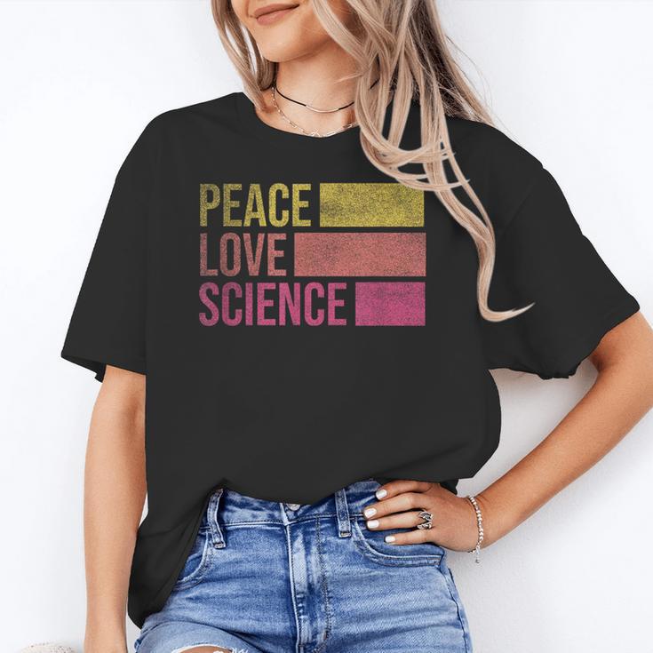 Peace Love Science Lovers Math Chemistry Teacher Women's T-Shirt