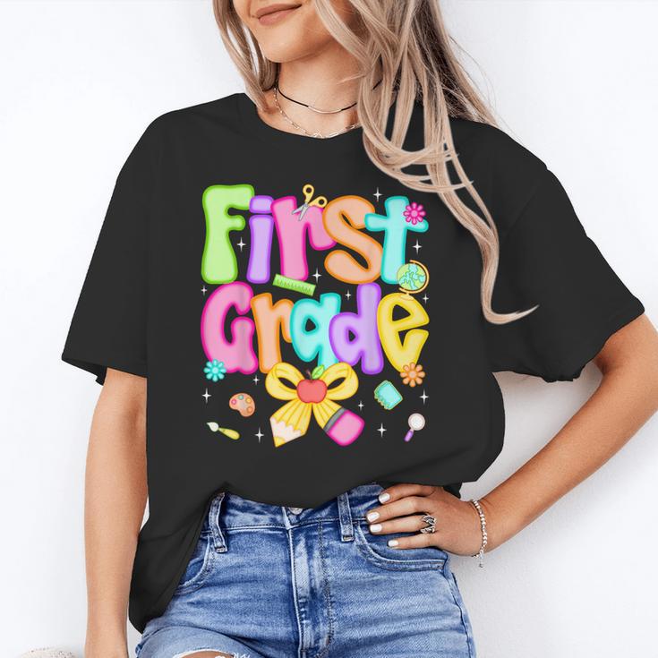 Preppy First Grade Back To School 1st Grade Teacher Girl Kid Women's T-Shirt