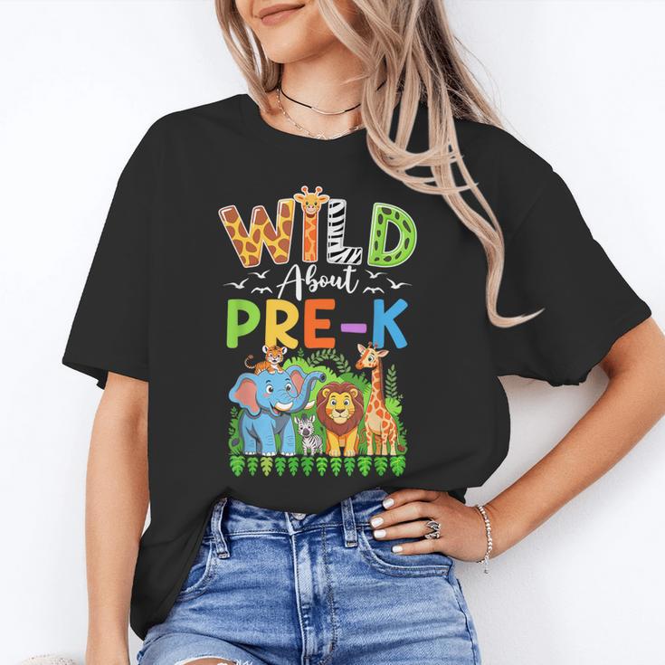 Preschool Teacher Kids Back To School Wild About Pre-K Women's T-Shirt