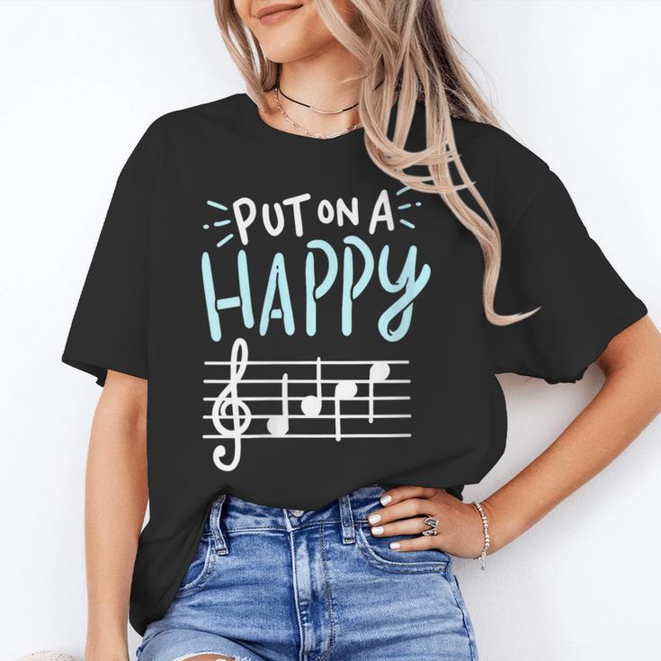 Put On A Happy Face Music Music Teacher Women's T-Shirt