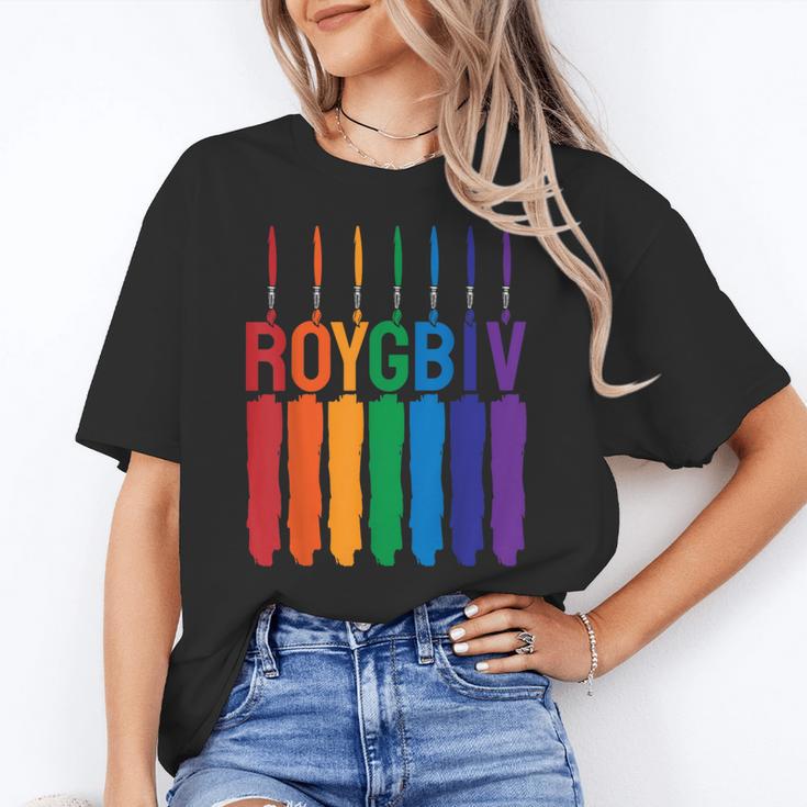 Rainbow Roygbiv Kids Artist Costume Art Teacher Women's T-Shirt