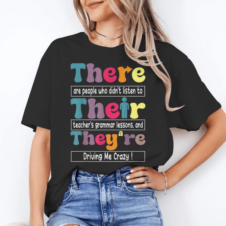 There Their They'Re English Teacher Grammar Memes Women's T-Shirt