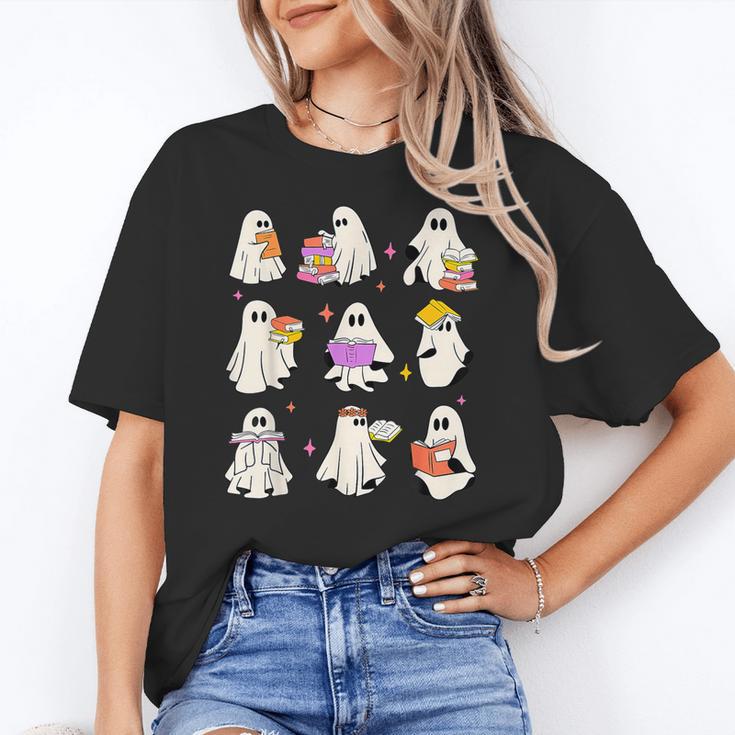 Read More Books Spooky Teacher Halloween Ghost Reading Book Women's T-Shirt